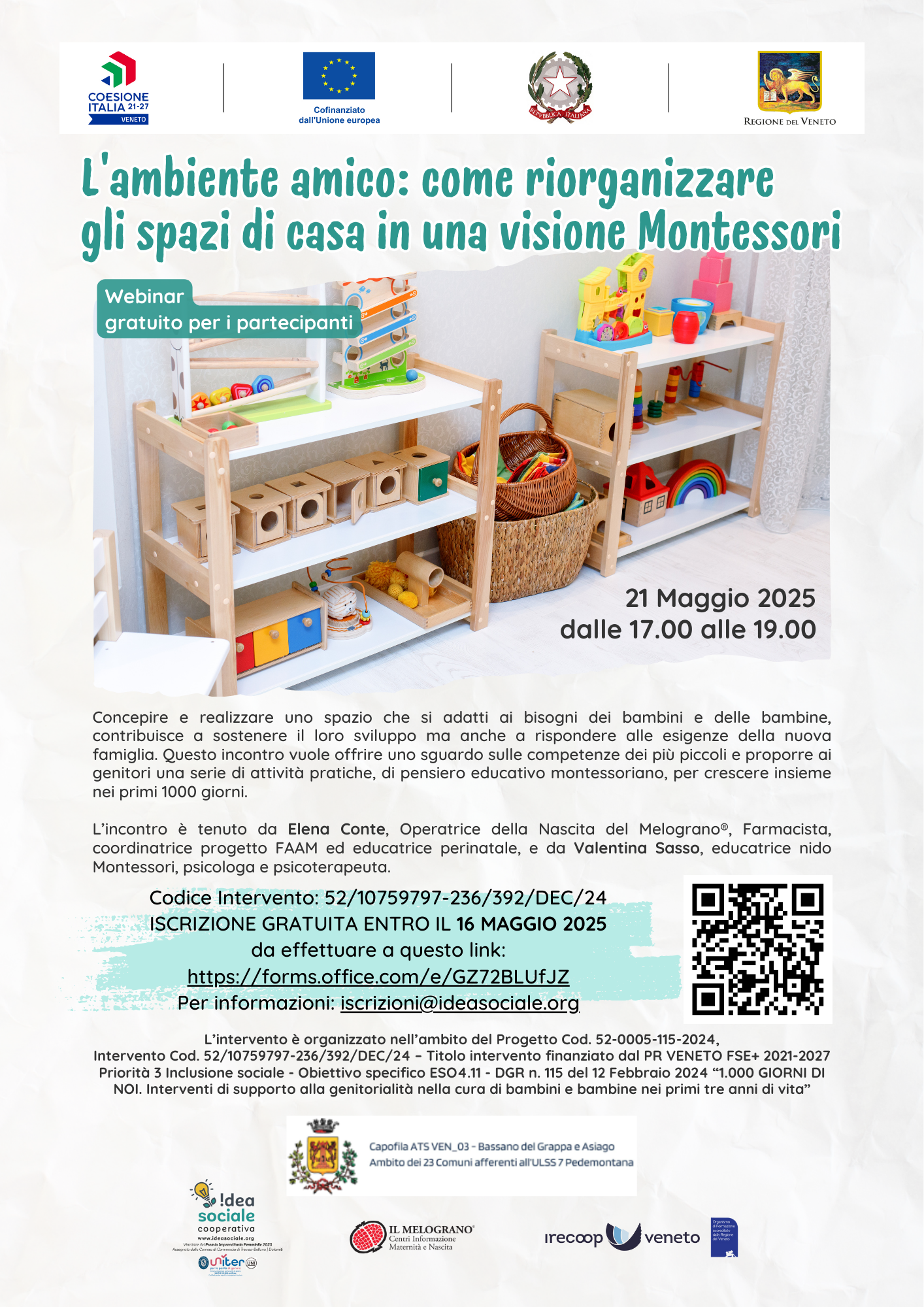 L’ambiente amico: come riorganizzare gli spazi di casa in una visione Montessori - Maggio 2025