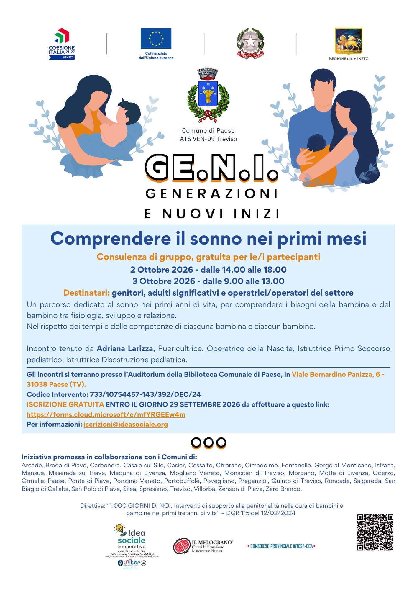 Comprendere il sonno nei primi mesi - Paese - Ottobre 2026