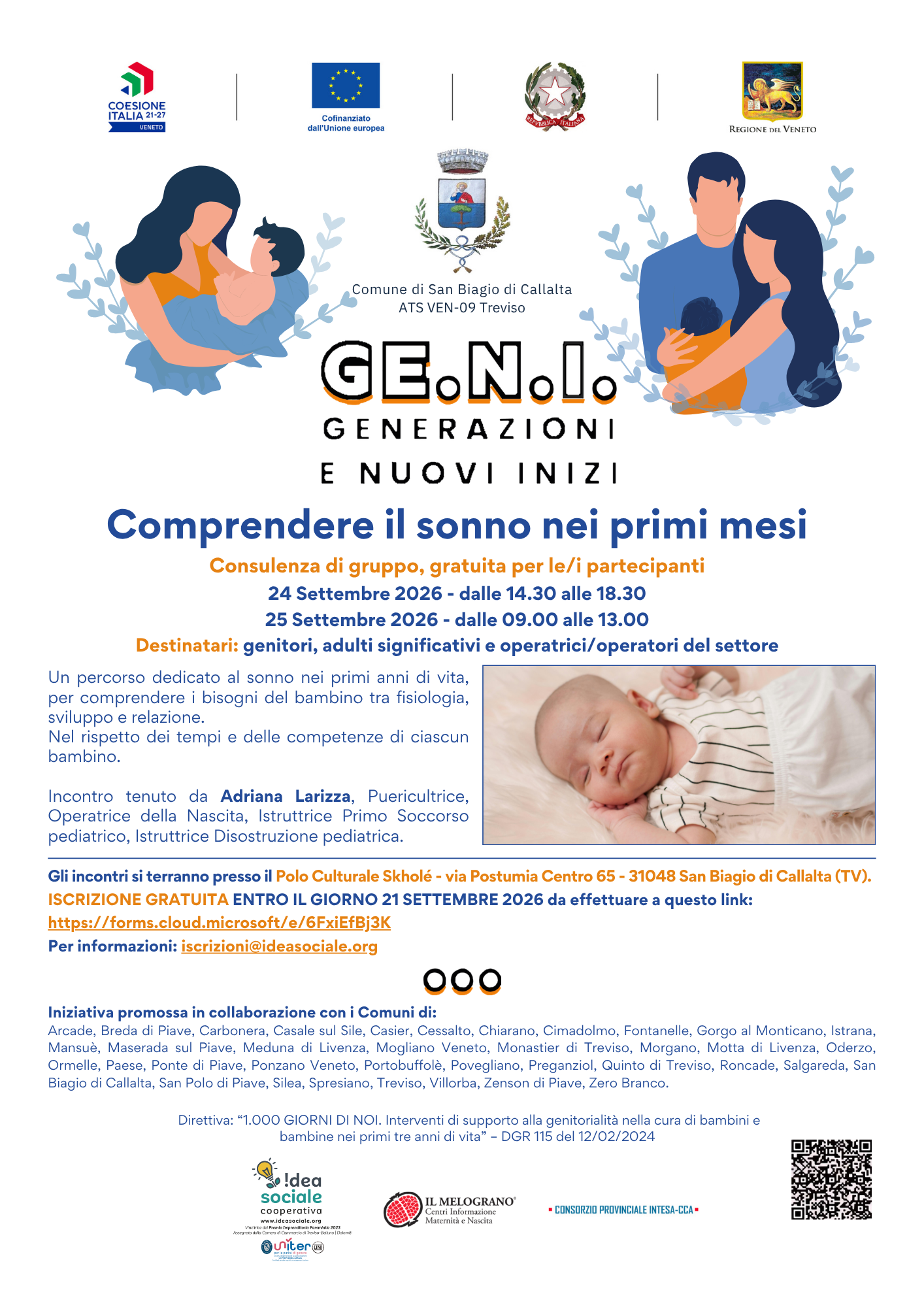 Comprendere il sonno nei primi mesi - San Biagio di Callalta - Settembre 2026